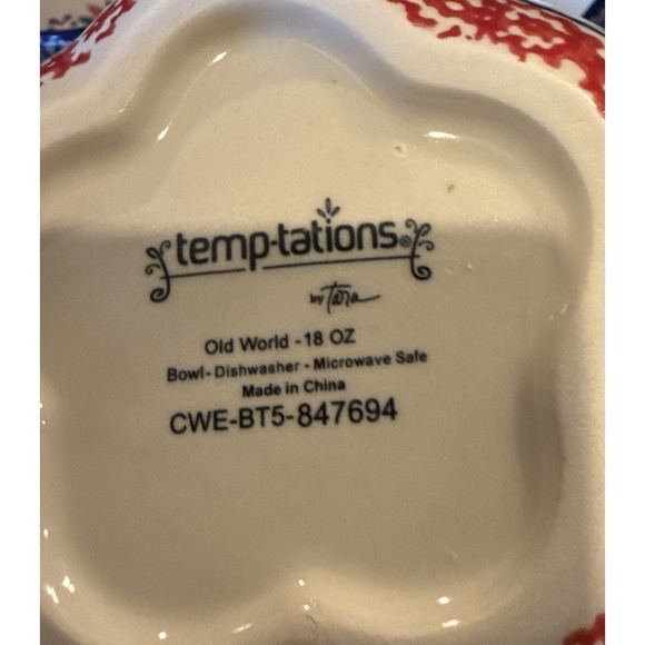 Temptations Old World Firework Fetti Scalloped Cereal Bowls 18 Oz Set Of 4